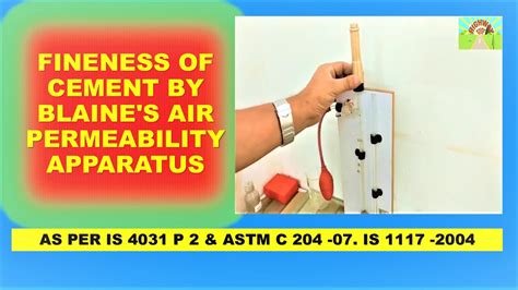 blaine air permeability test procedure calculations|ggbs fineness test procedure.